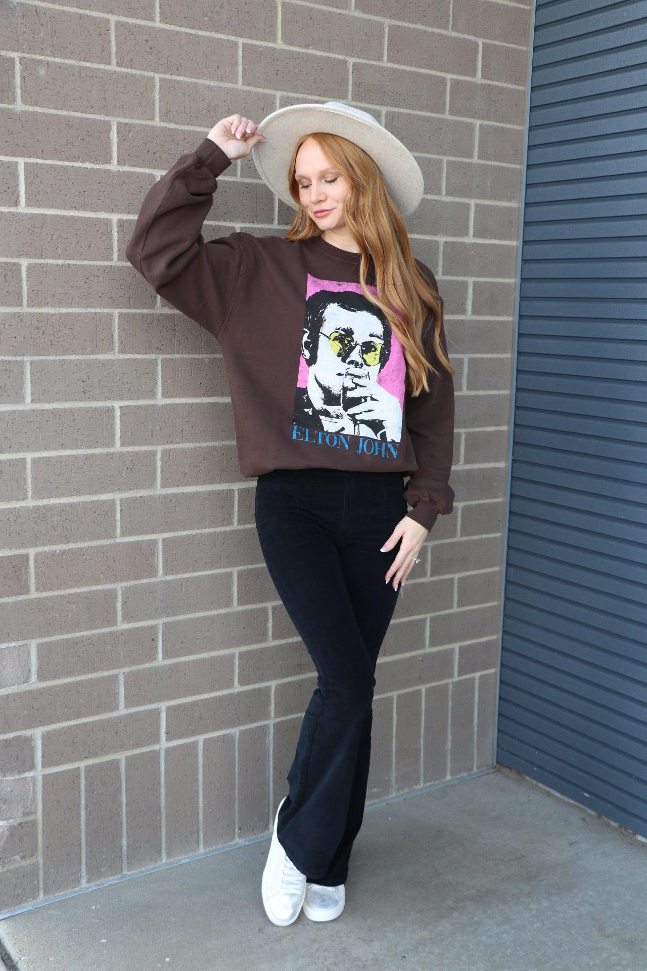brown sweatshirt