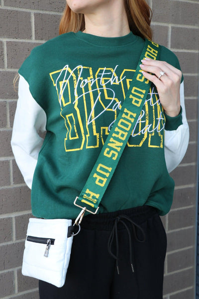 horns up bag strap
