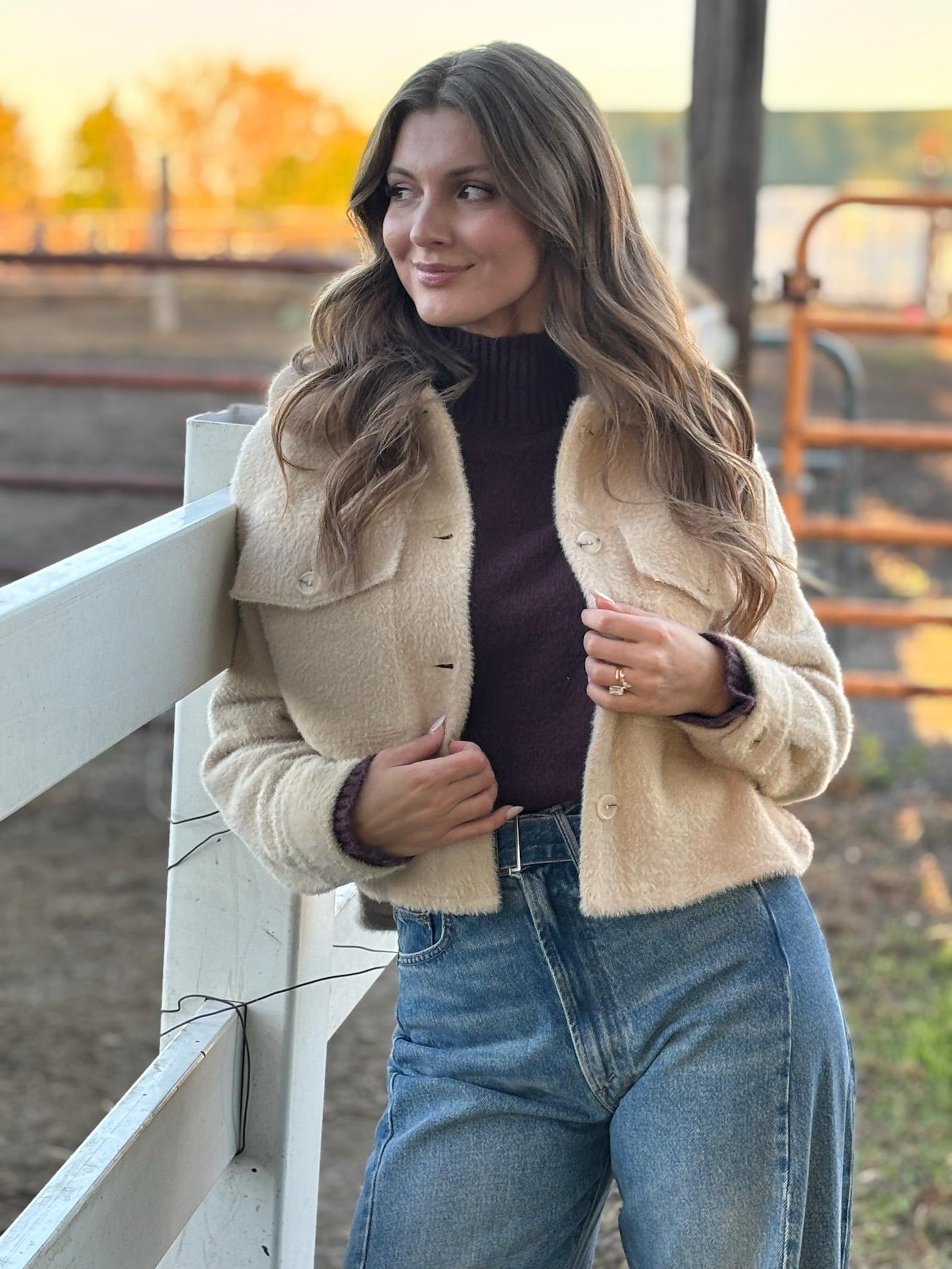 Cropped Jacket with Faux Fur Detailing | Z Supply Peyton – Leela
