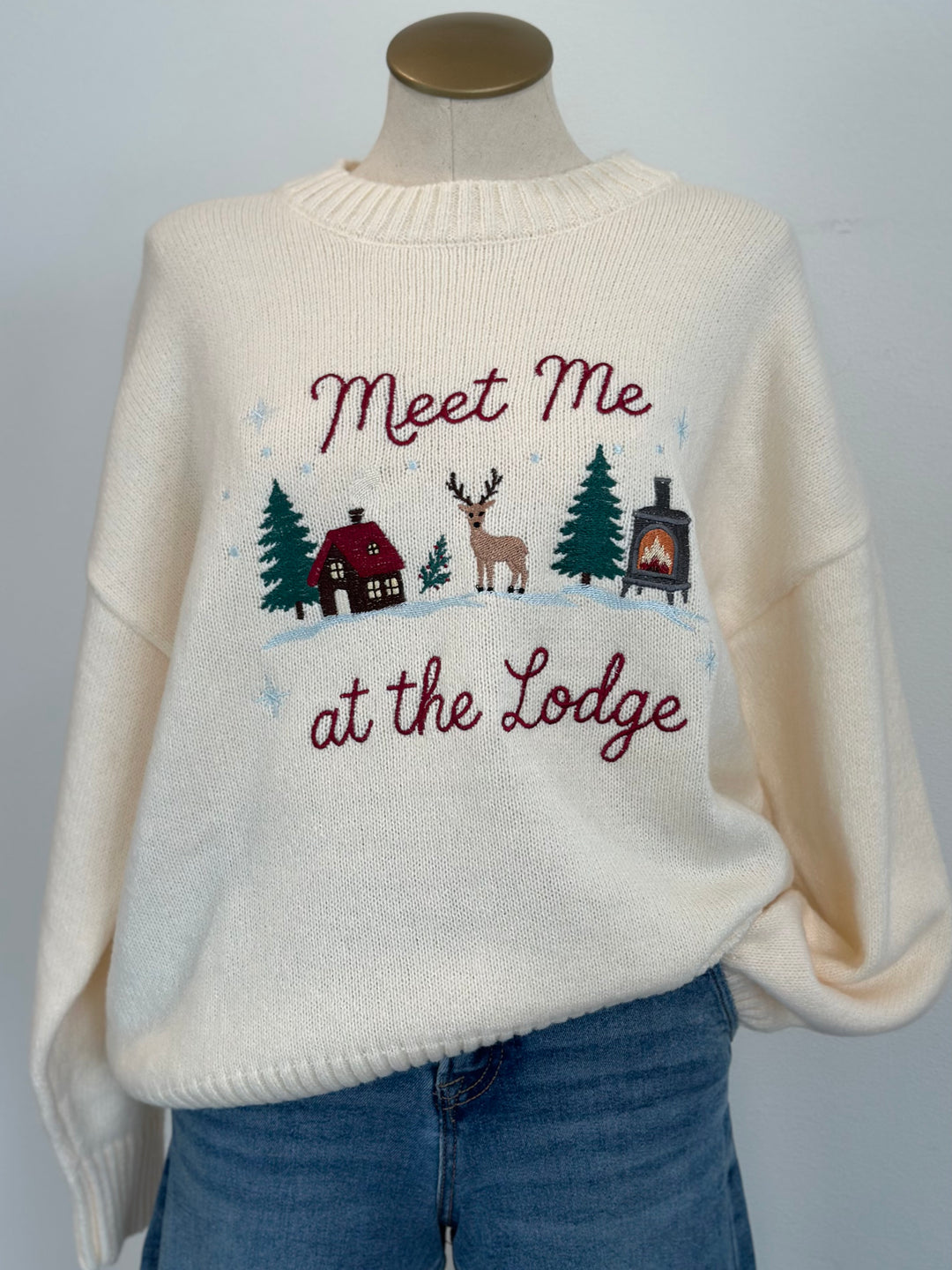 Meet Me At The Lodge Graphic Crew Neck Sweater