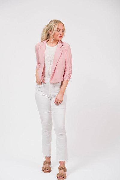 pastel cropped blazer