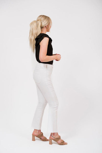 layered ruffle sleeve top