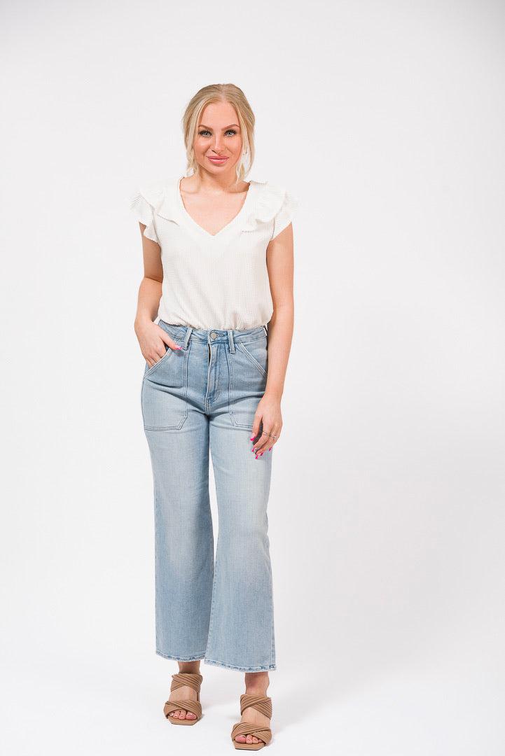 textured ruffle top
