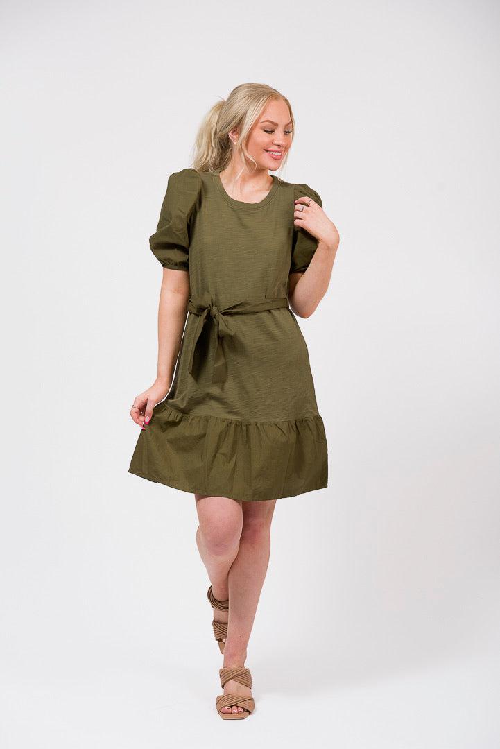puff sleeve mini dress