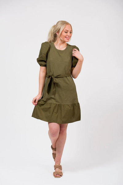 puff sleeve mini dress
