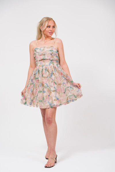 floral printed sequin dress