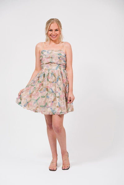 textured floral dress