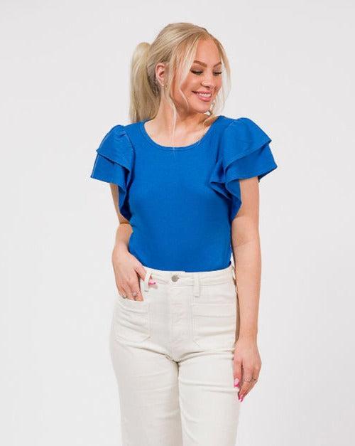 statement sleeve knit top