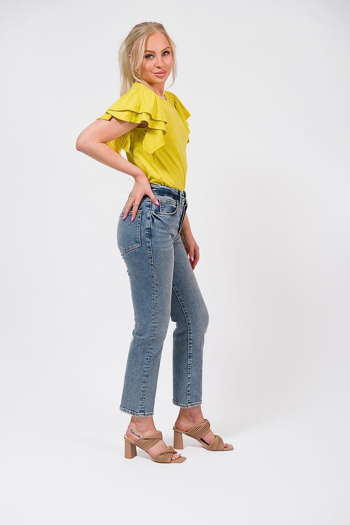 ruffle sleeve top
