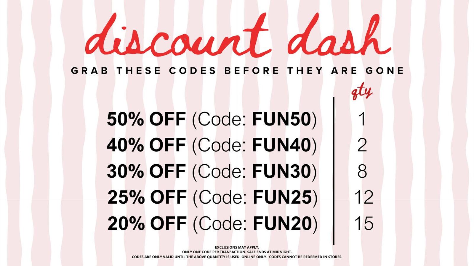 limited codes up to 50% off
