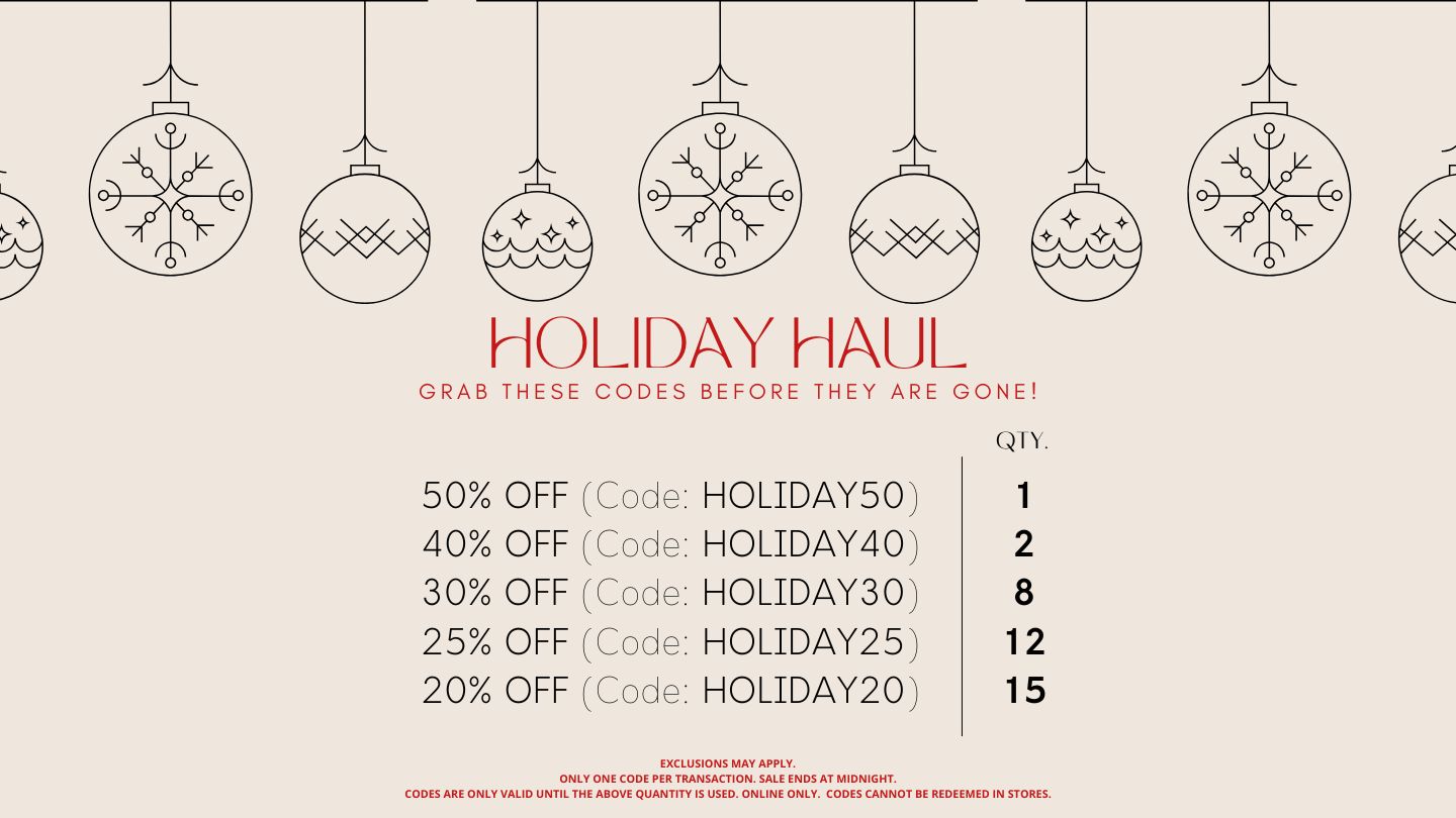 HOLIDAY DASH - CODES UP TO 50% OFF JUST RELEASED