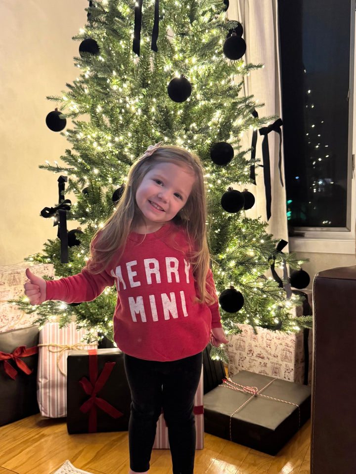 red merry mini sweatshirt