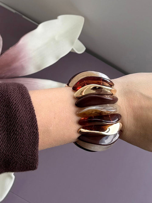 neutral brown and gold bracelet