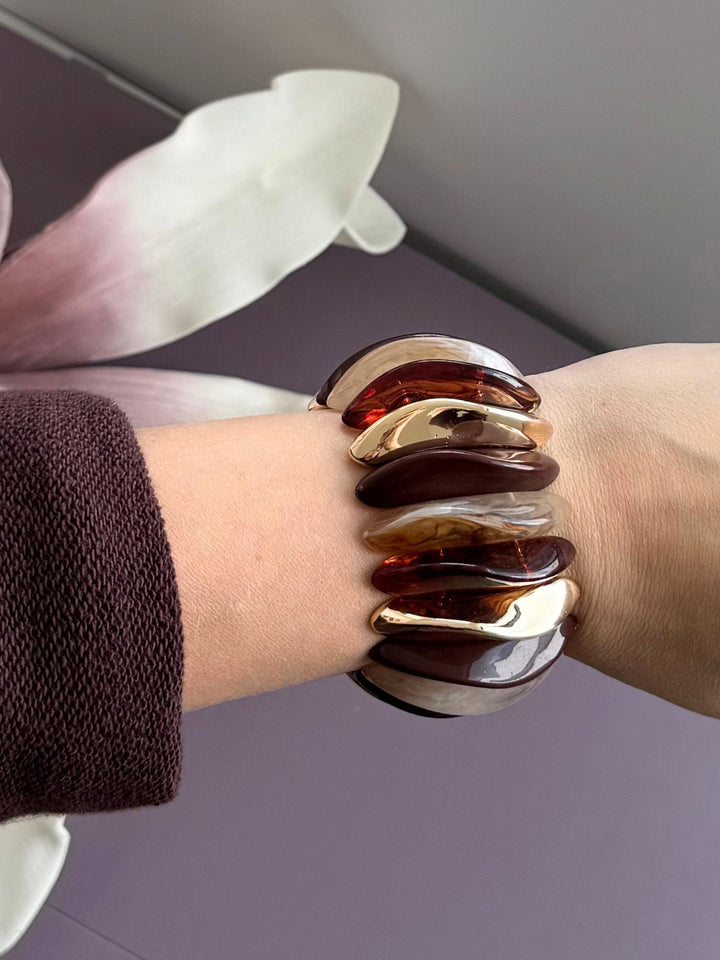 neutral brown and gold bracelet