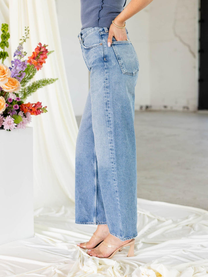 medium wash denim