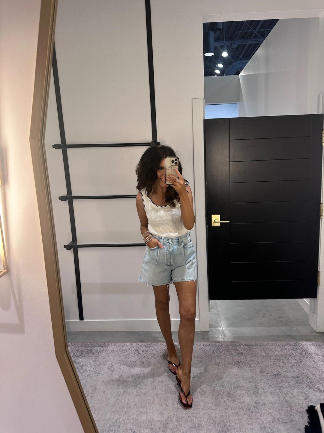 pleated long length shorts