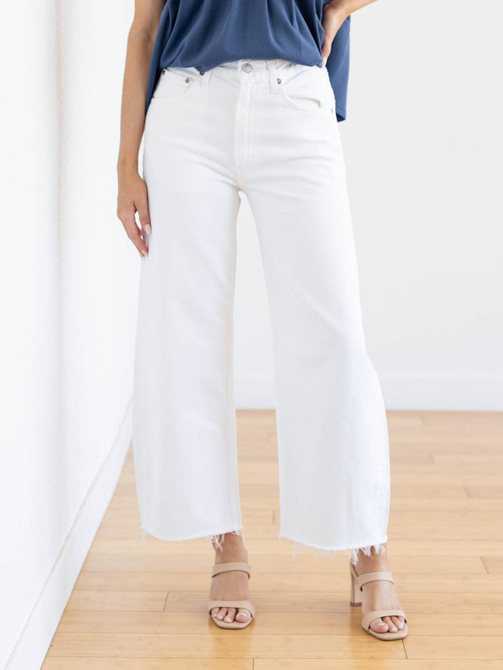 fray hem white denim