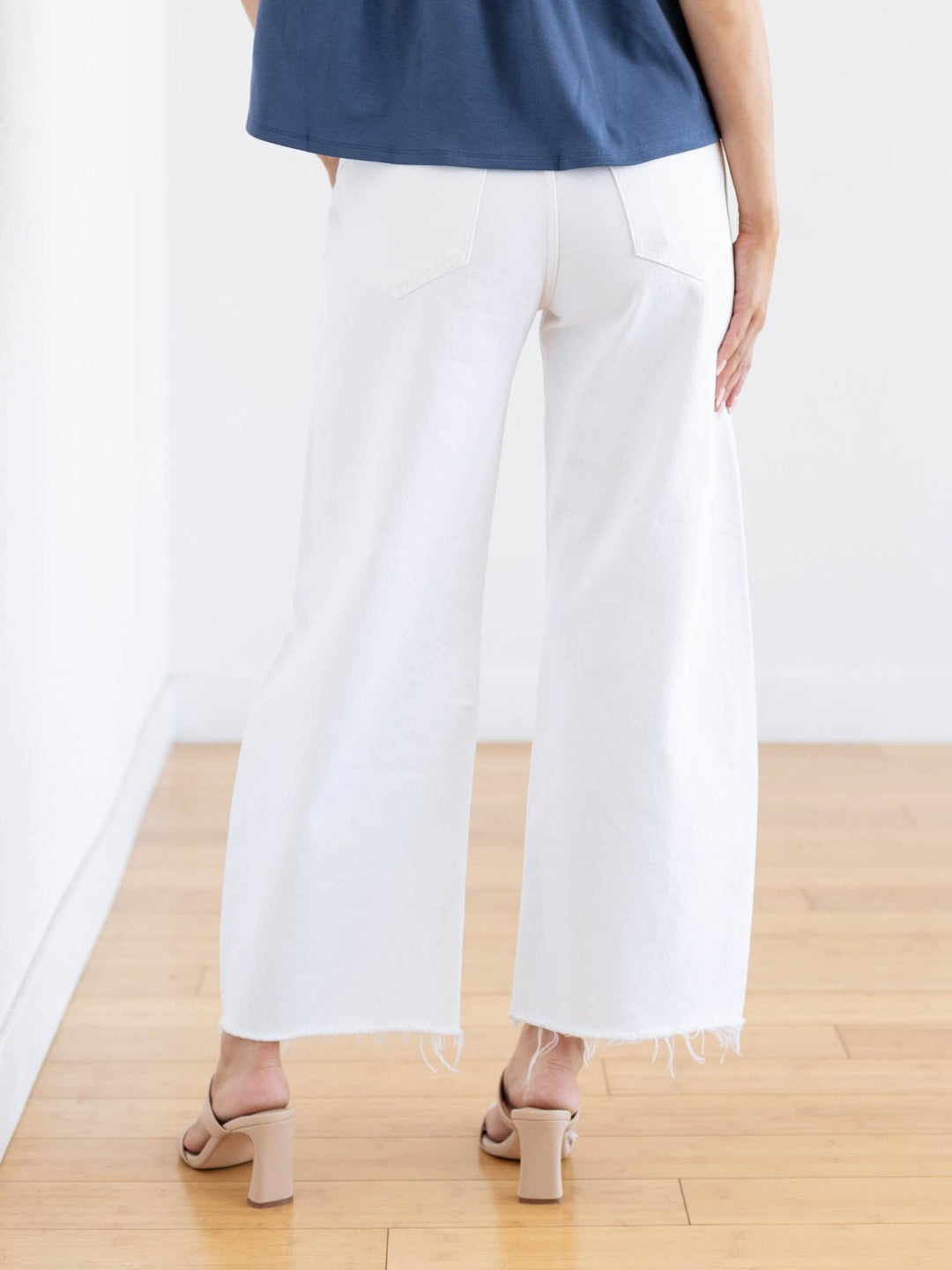 fray hem white denim