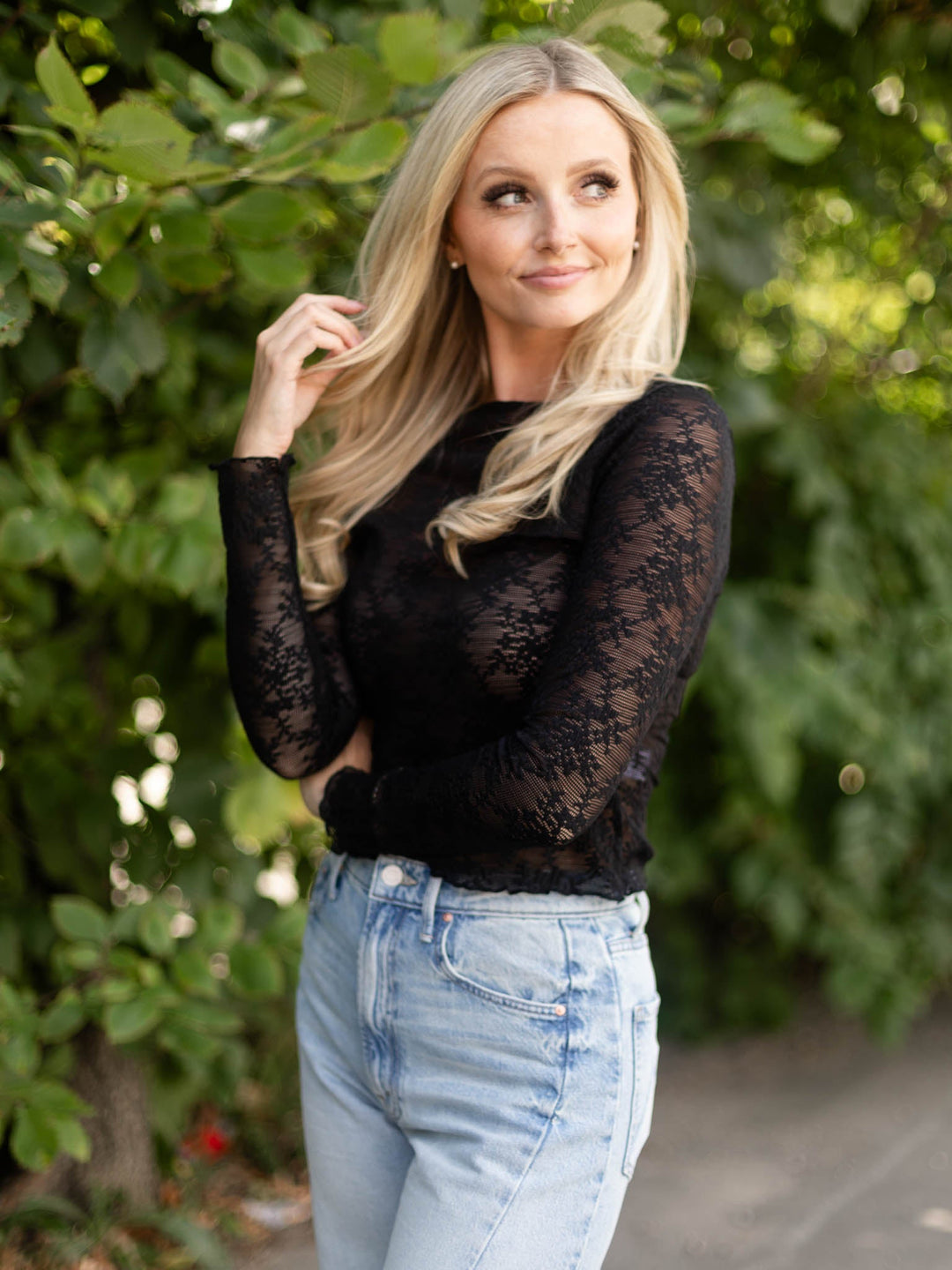 black lace top