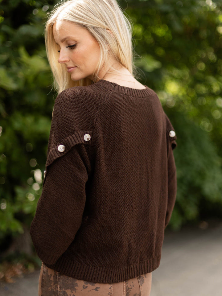 Allie Rose Moss Stitch Relaxed Sweater