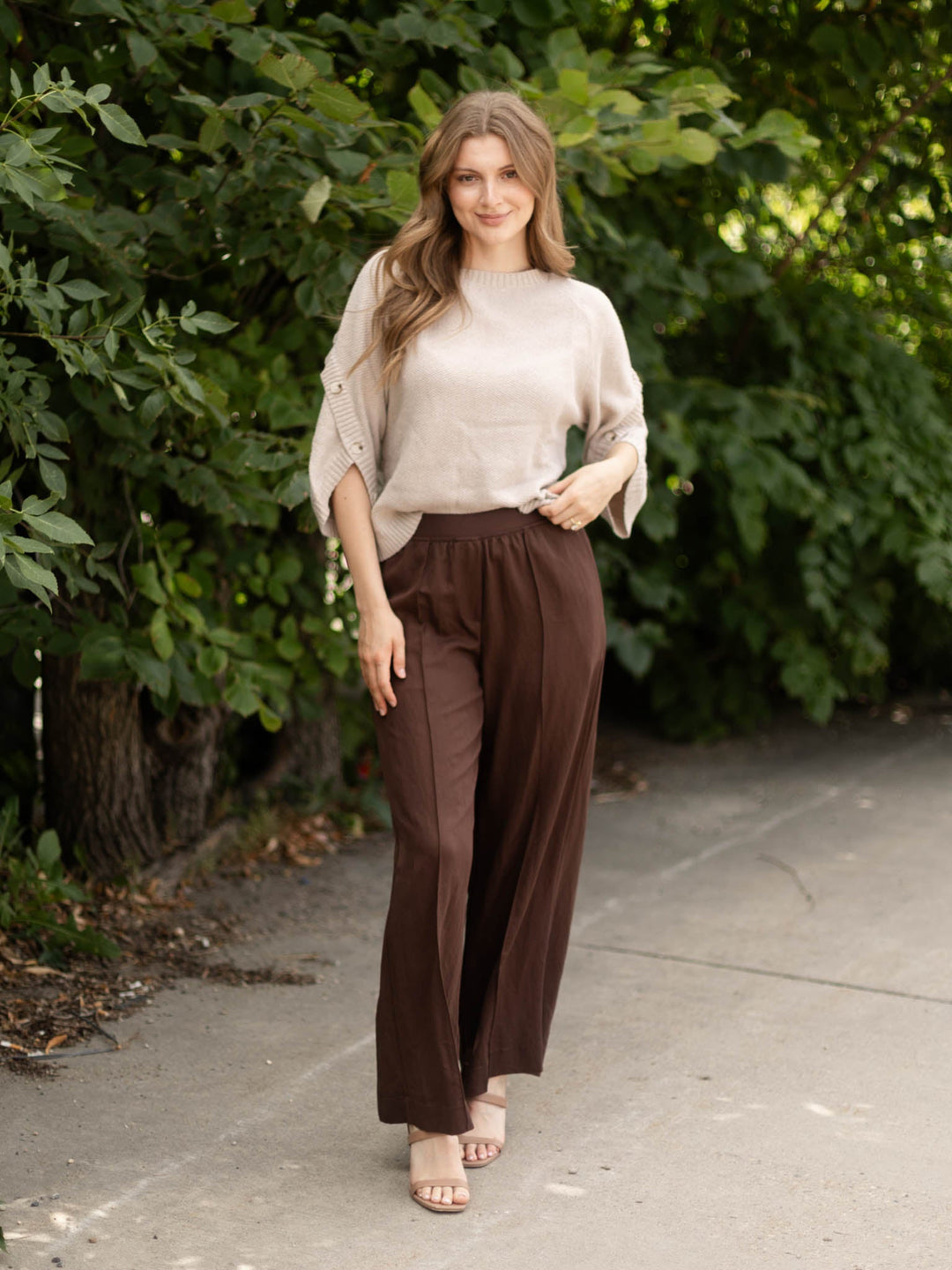 Allie Rose Moss Stitch Relaxed Sweater
