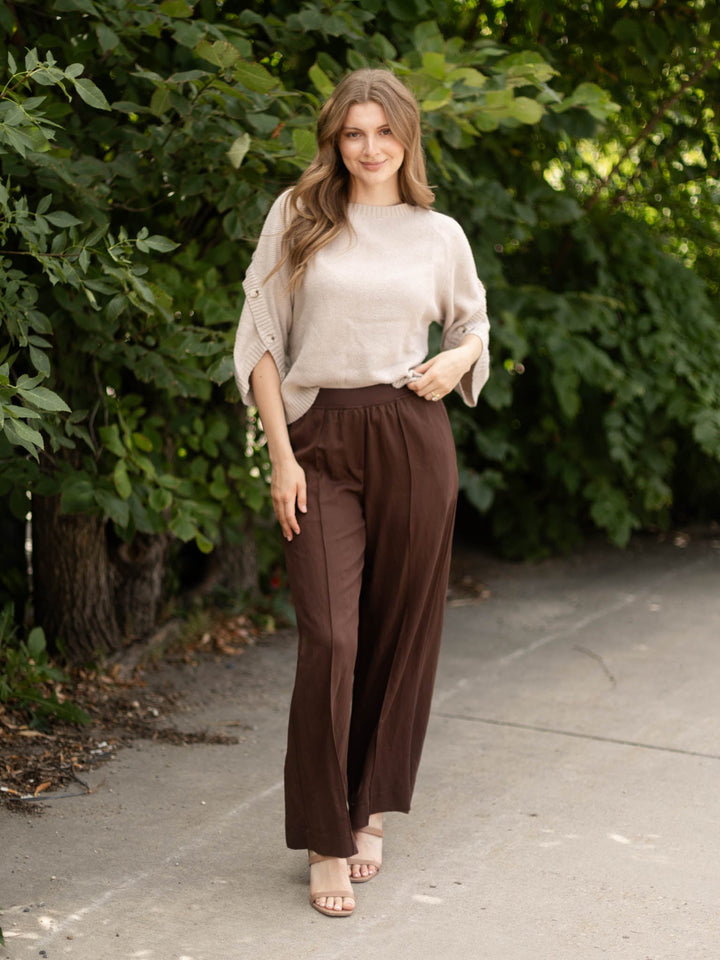 Allie Rose Moss Stitch Relaxed Sweater