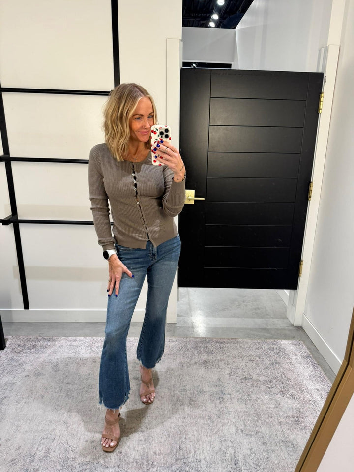 Allie Rose Pointelle Ribbed Fine Gauge Cardi