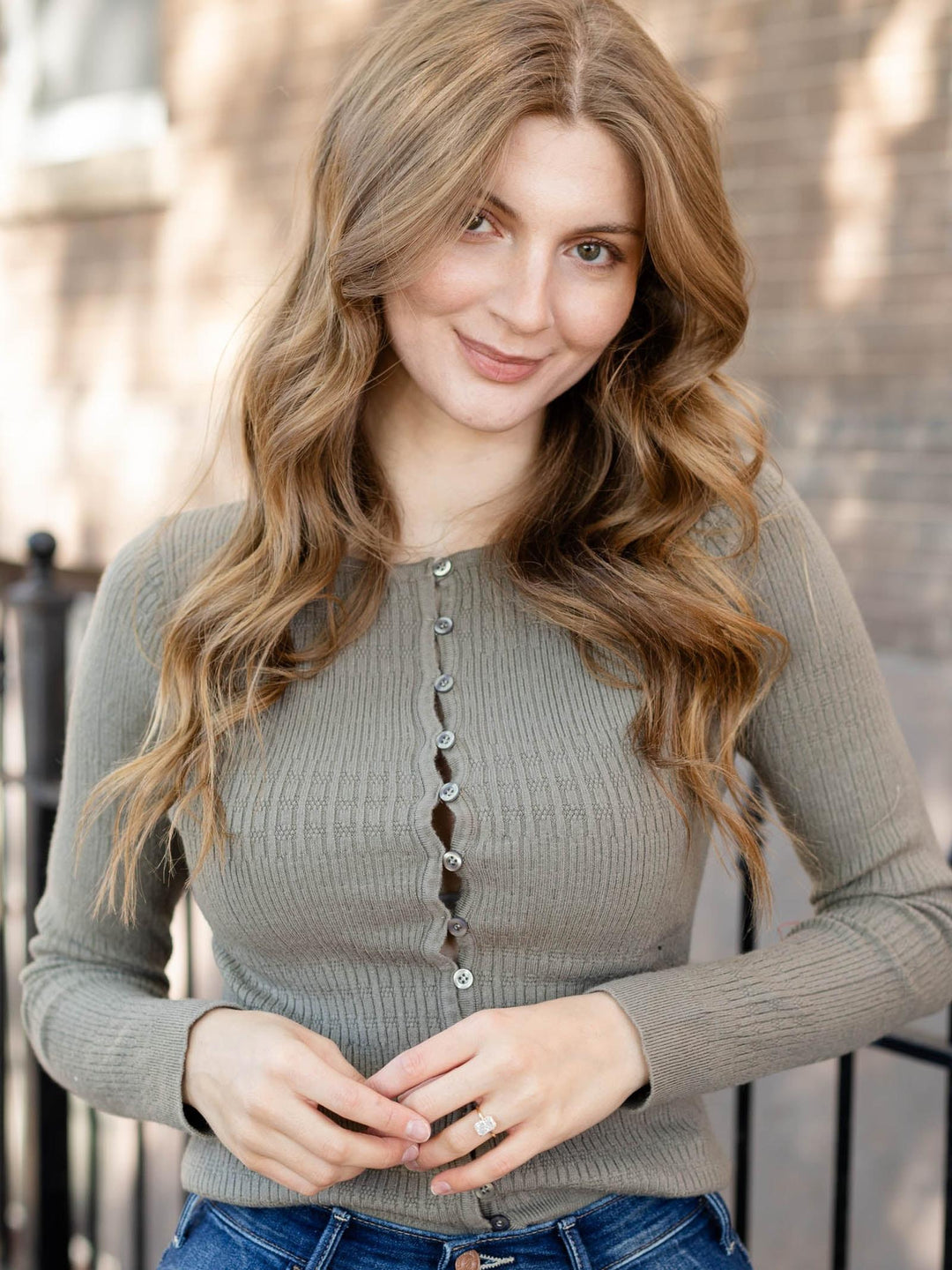 dusty olive super soft cardi
