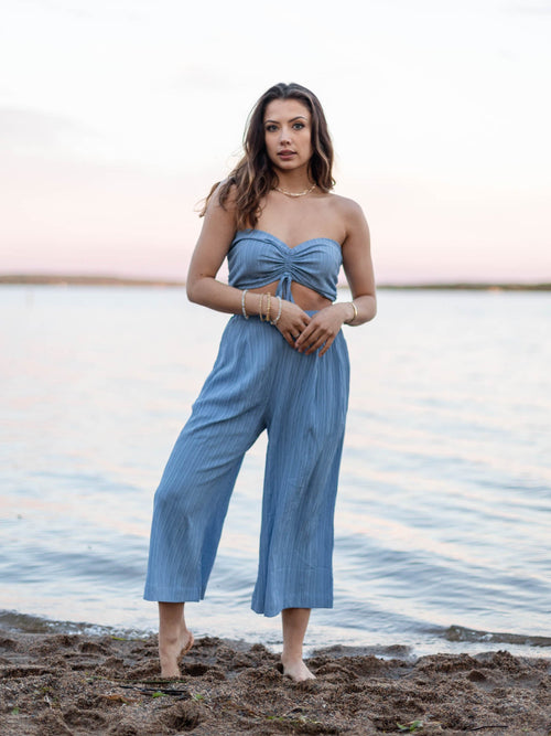 Allie Rose Textured Cinch Bandeau TopKnit tops