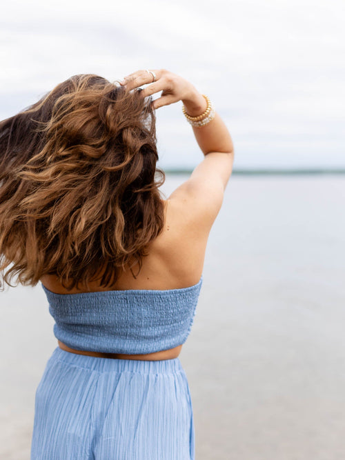 Allie Rose Textured Cinch Bandeau TopKnit tops