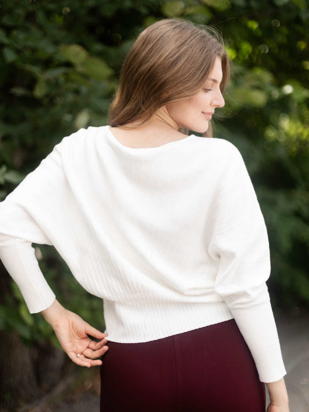 Allie Rose Vertical Fanned Dolman Sweater