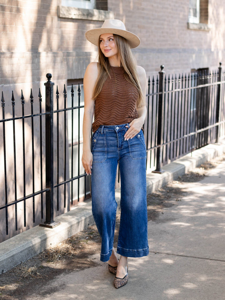 brown textured halter tank