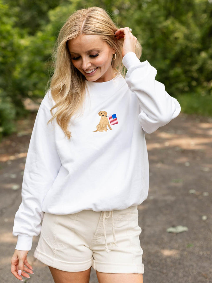 American Flag Dog Mockneck Sweatshirt