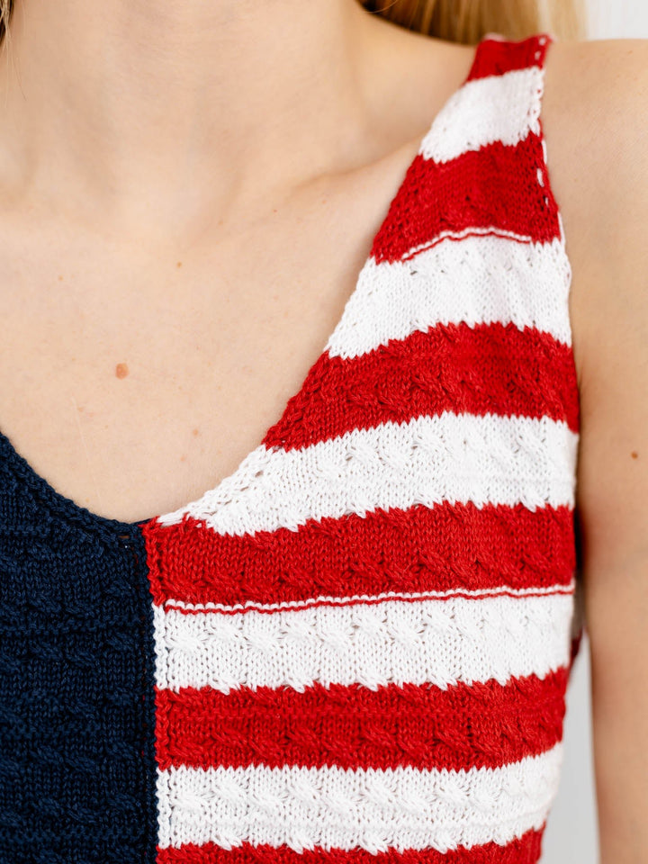 American Flag Sweater TankKnit tops