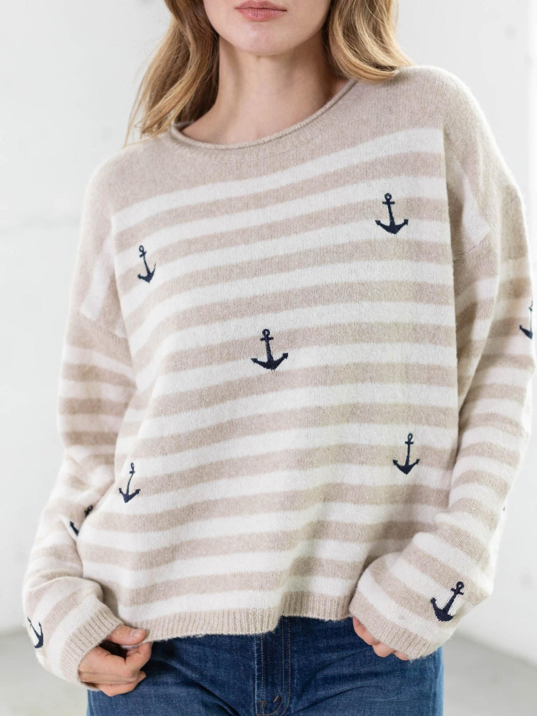 boat anchor striped sweater