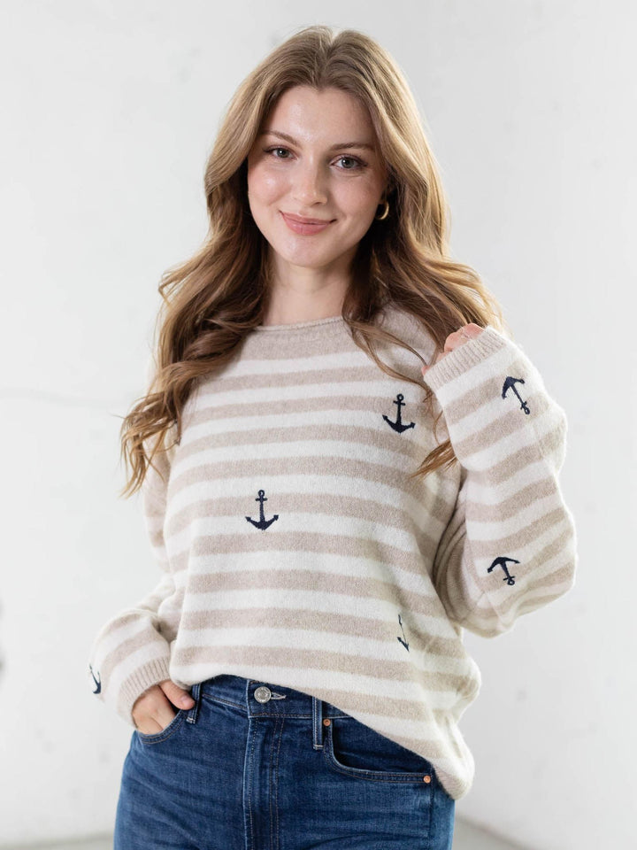 boat anchor striped sweater