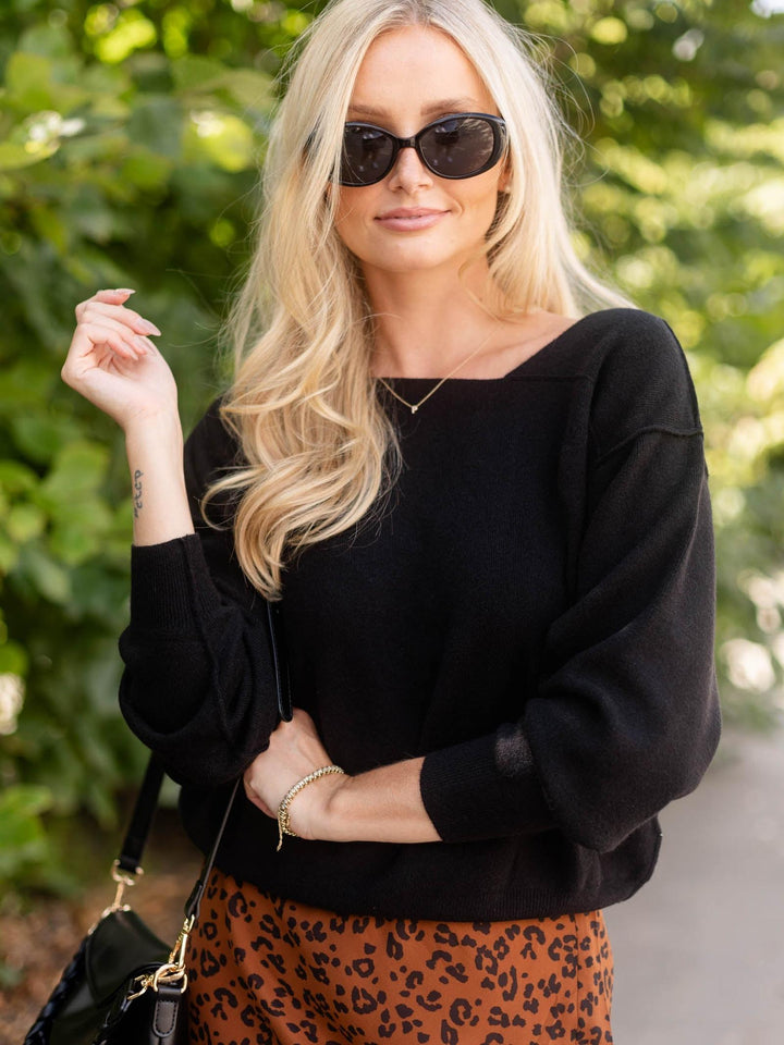 black sweater