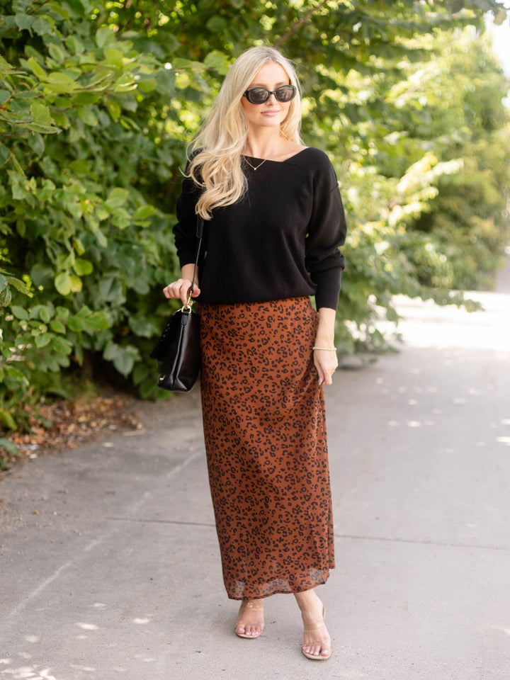 Asymmetric Neck Knit Sweater