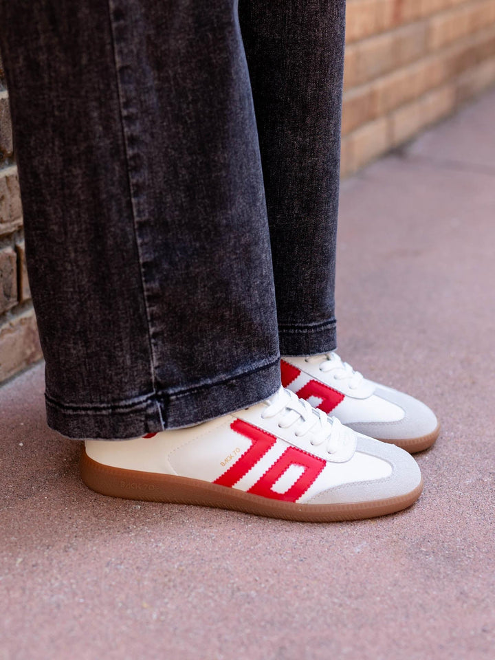 back70 red and white sneakers