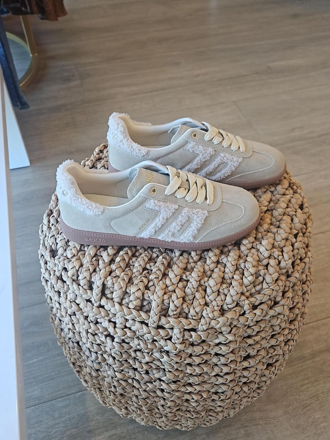 textured beige sneaker