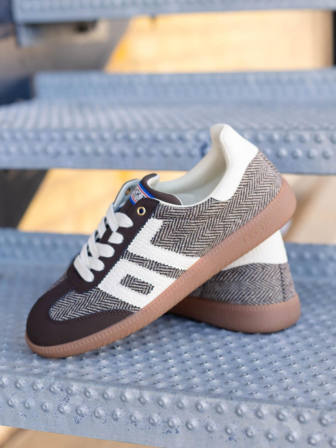brown pattern sneaker