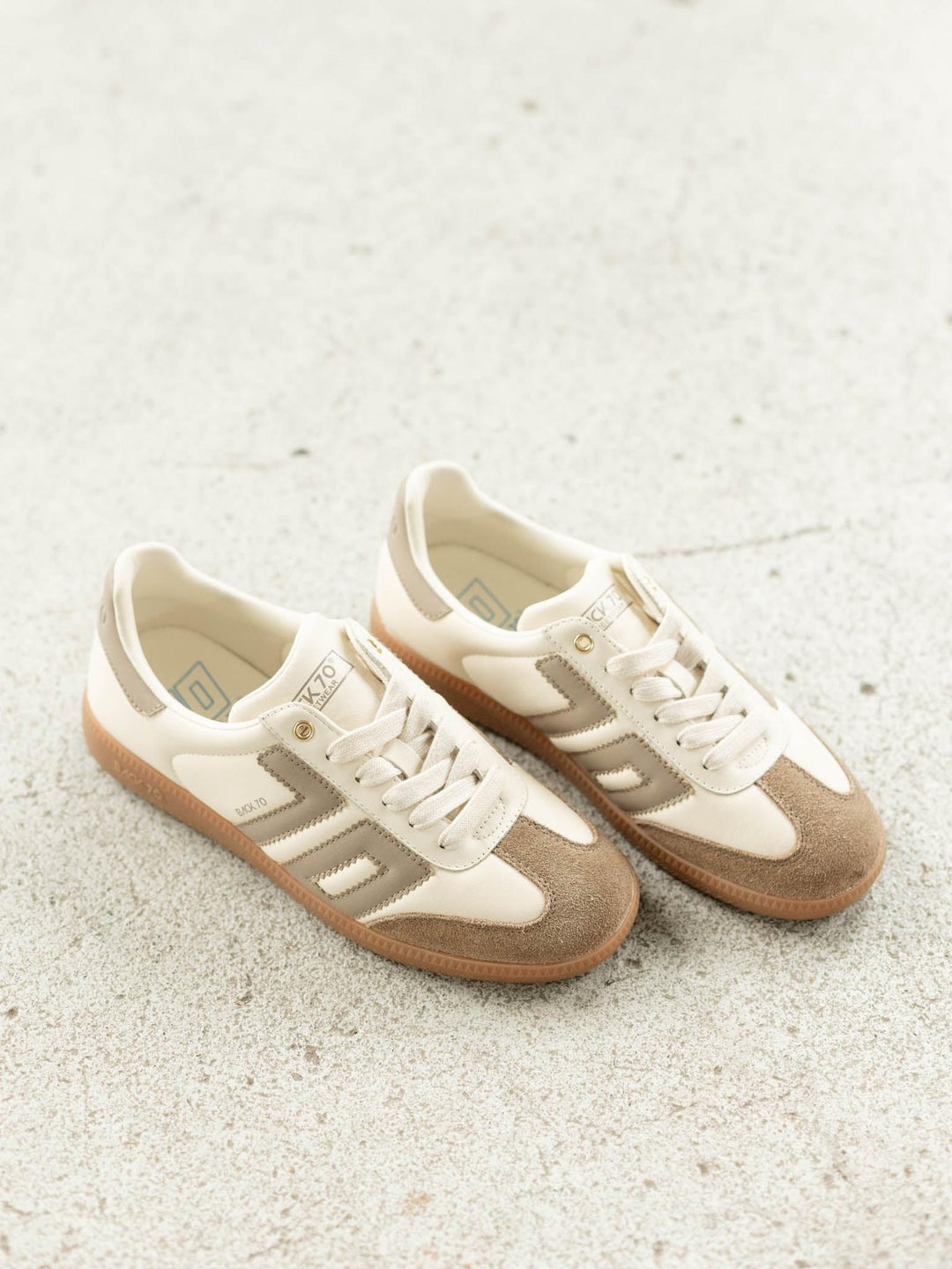 white and tan back70 sneaker