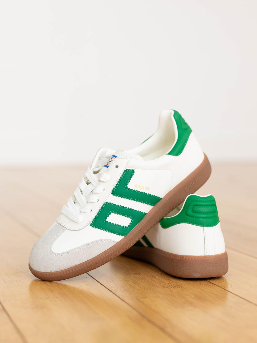 green and white sneaker