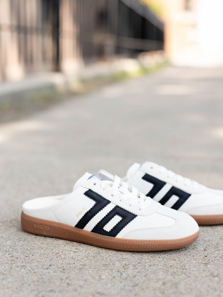BACK70 Easter Mule Sneaker - White Black