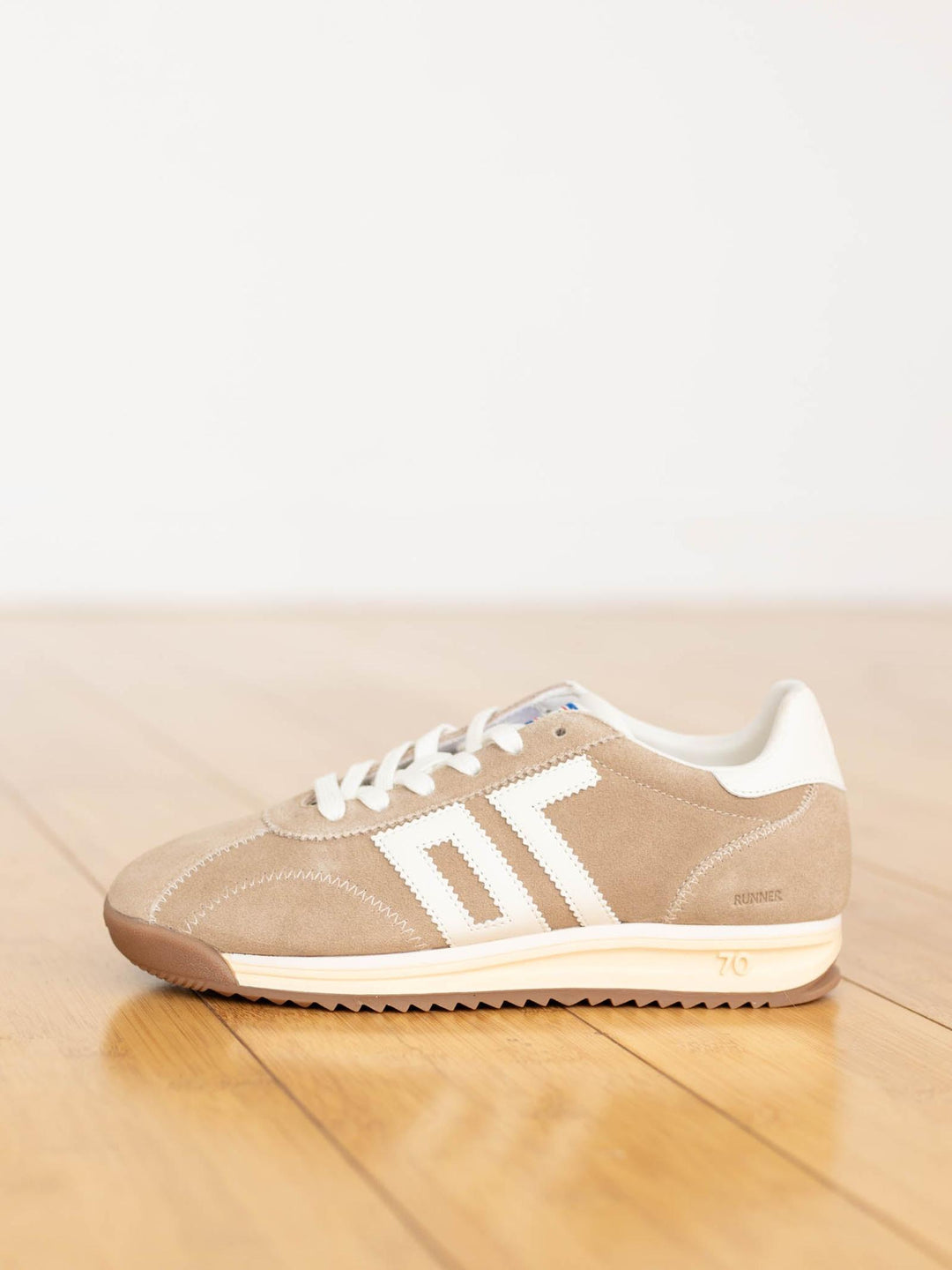 tan vintage inspired sneakers