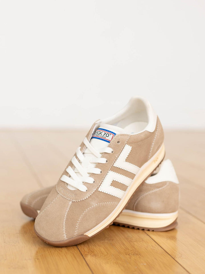 tan vintage inspired sneakers