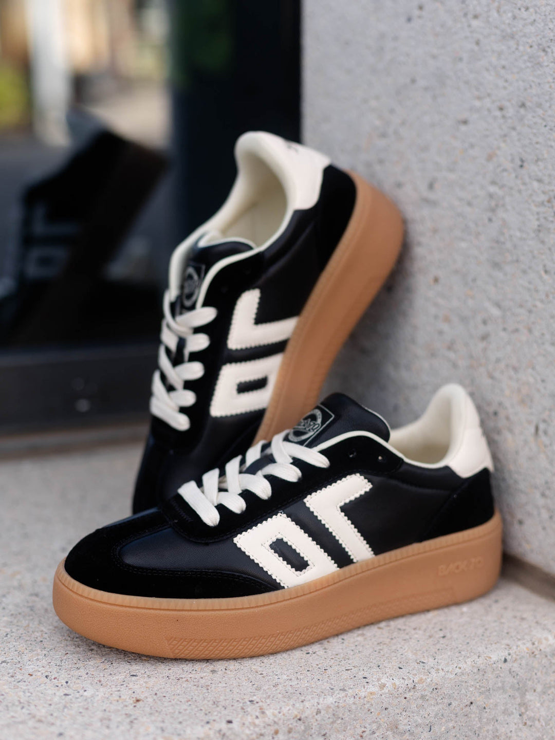 black sneakers