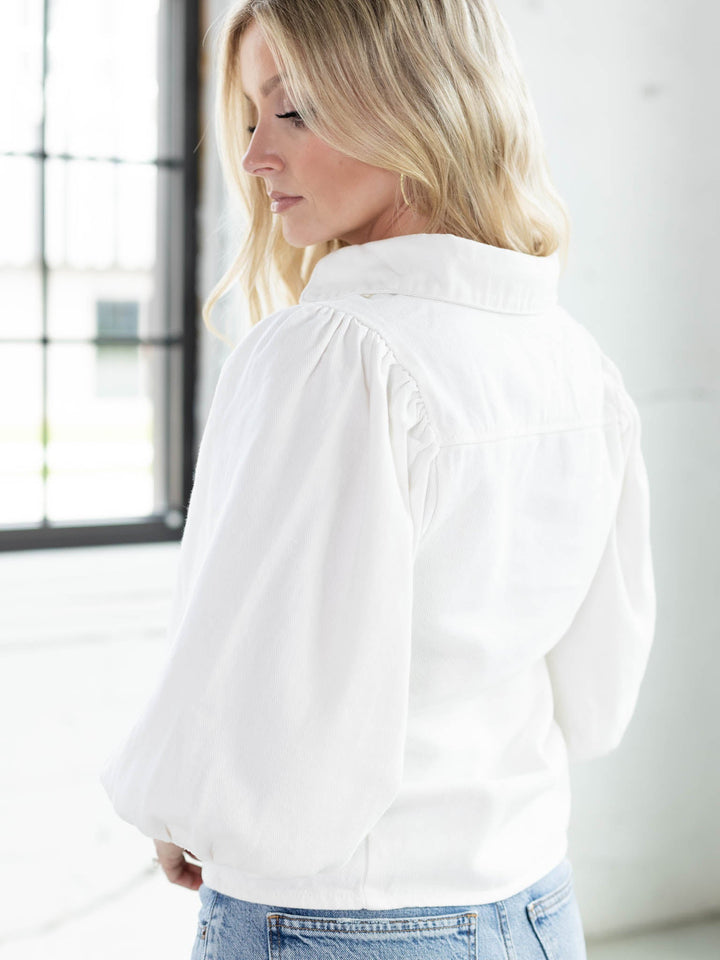 Balloon Sleeve Denim Shirt
