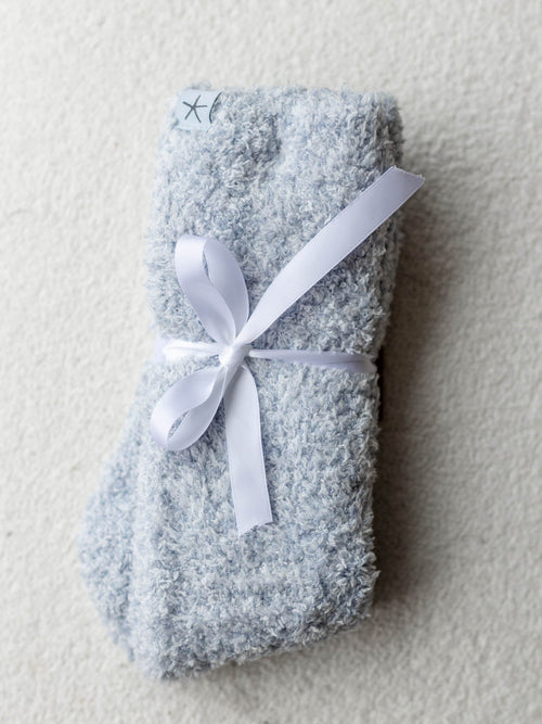 white and blue fleck super soft socks