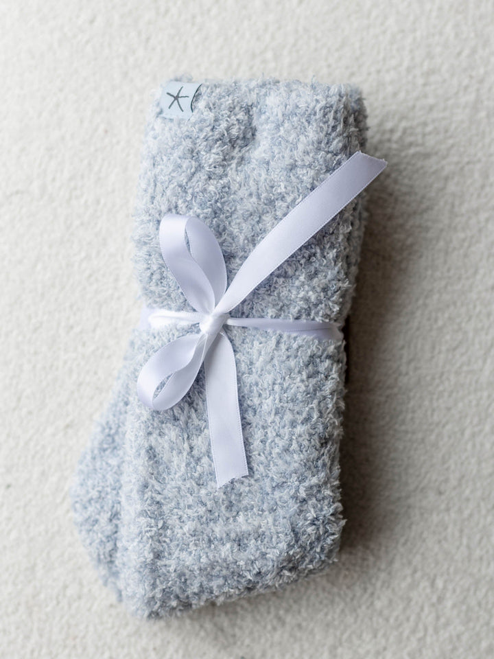 white and blue fleck super soft socks